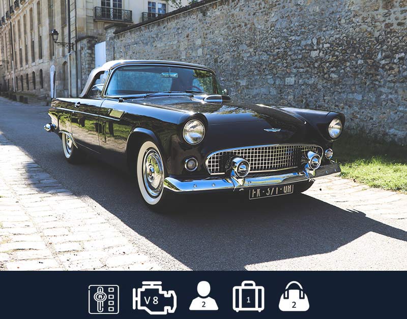 rent a classic car Ford Thunderbird Marilyn Monroe
